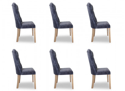 6x Stühle Stuhl Polster Design Chesterfield Garnitur Sessel Komplett Set